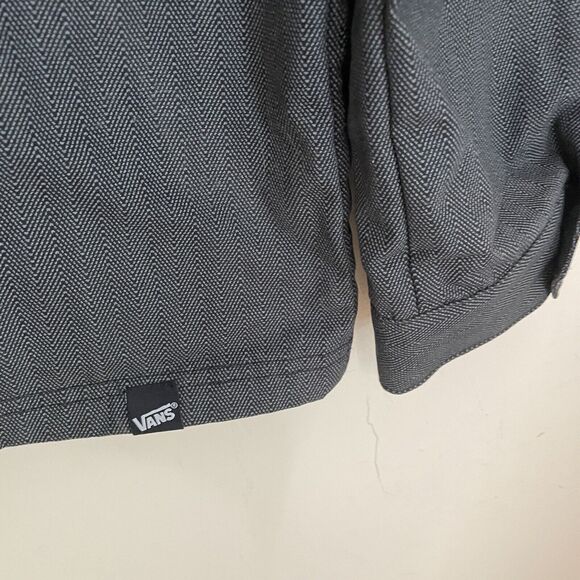 Vans Drill Chore Coat Gray Full Zip Lined Herringbone Pattern Cotton Men Sz Med - Picture 8 of 16